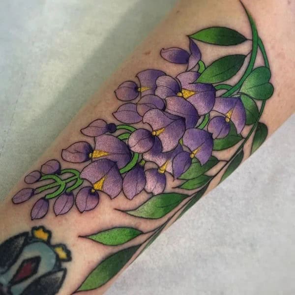 Wisteria Thigh Tattoo