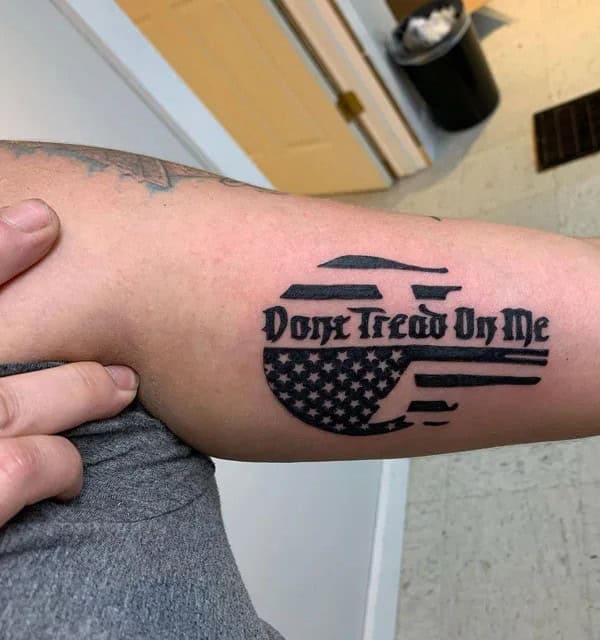 “Don’t Tread On Me” Back Tattoo