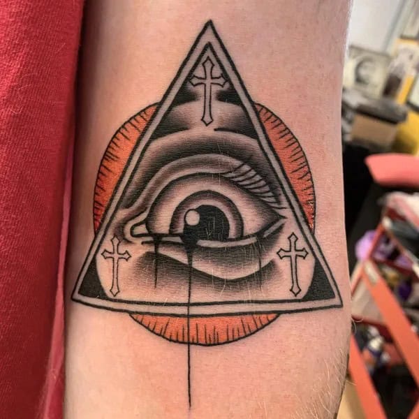 All Seeing Eye Cross Tattoo