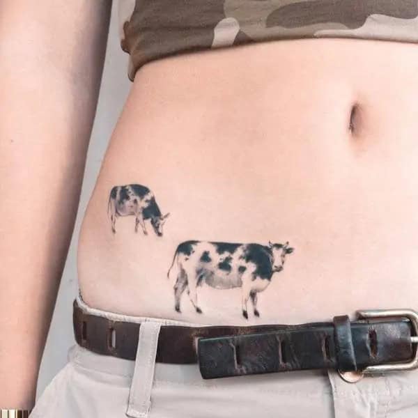 Realistic Cow Tattoo