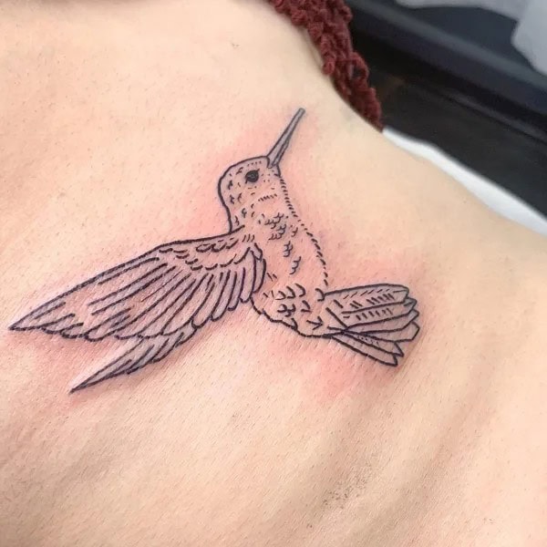 Hummingbird Outline Tattoo