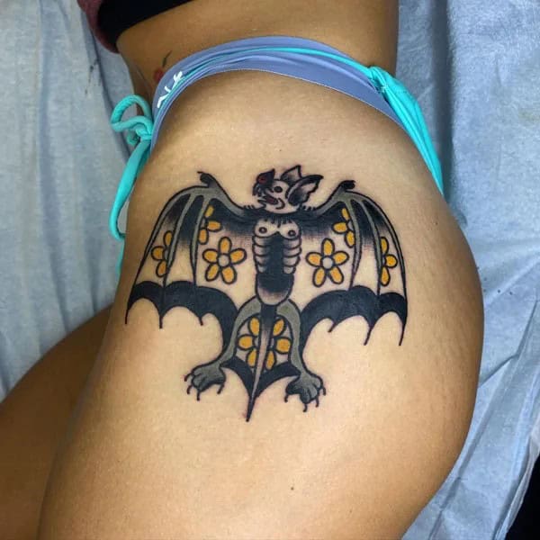 Bat Tattoo On Hand