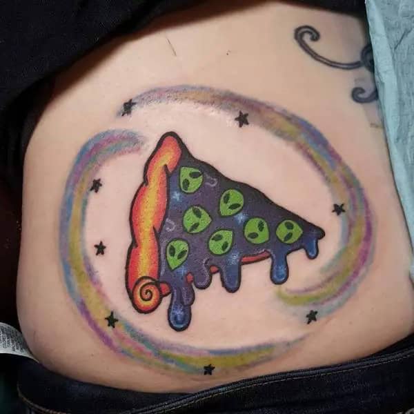 Alien Pizza Tattoo