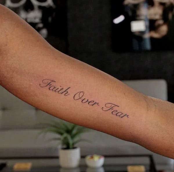 “Faith Over Fear” Cancer Tattoo