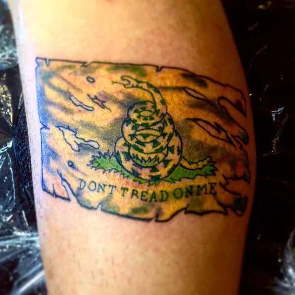 “Don’t Tread On Me” Back Tattoo