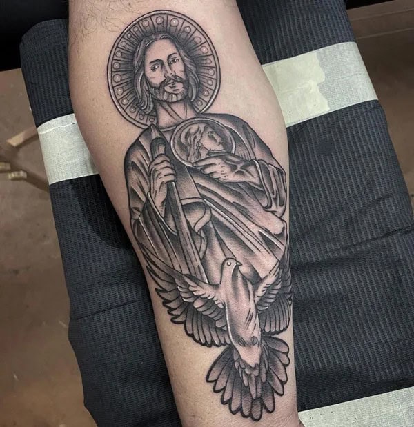 San Judas Flag Tattoo