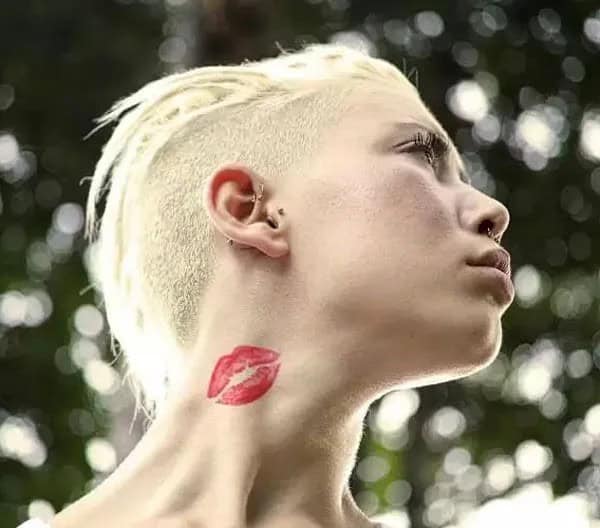 Feisty Neck Lip Tattoo