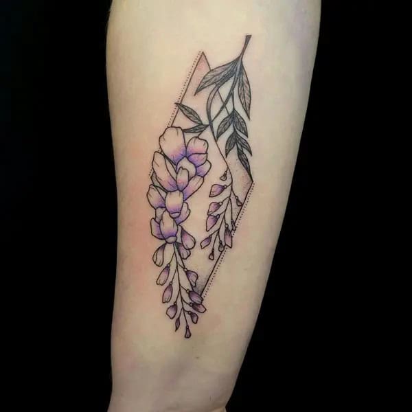 Geometric Wisteria Tattoo