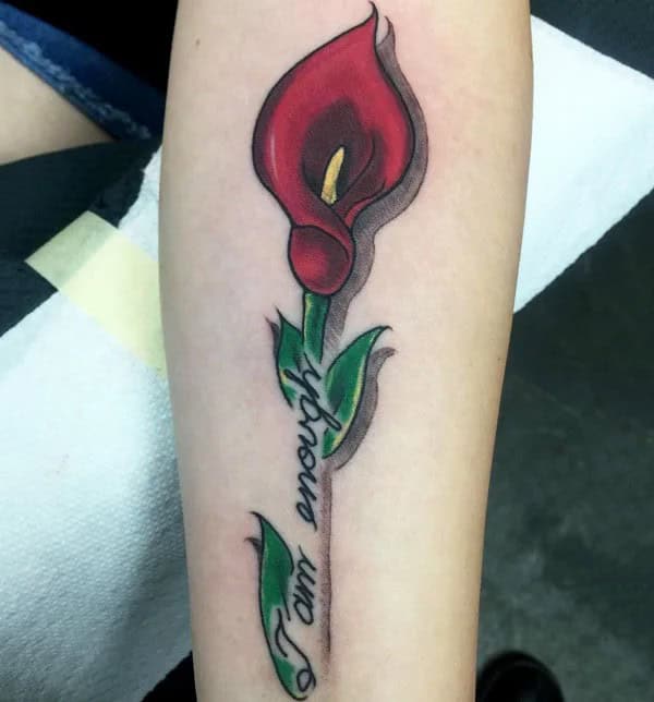 “I Am Enough”  Calla Lily Tattoo