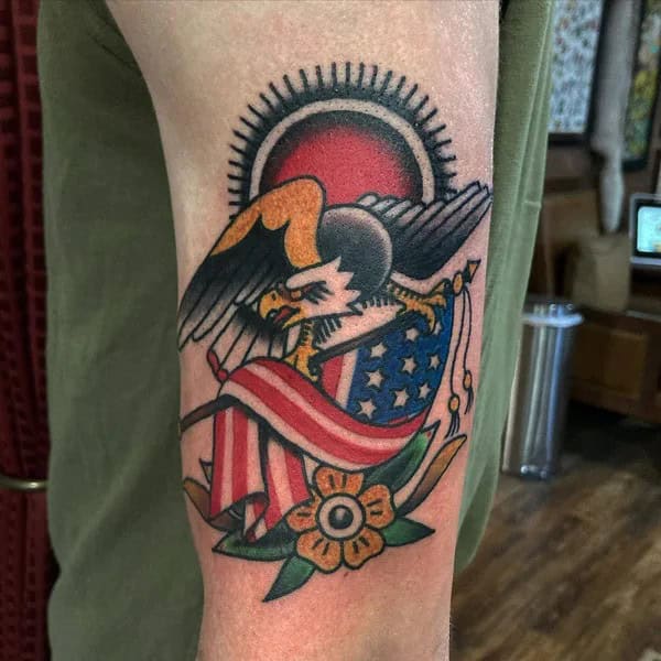 Traditional American Flag Tattoo