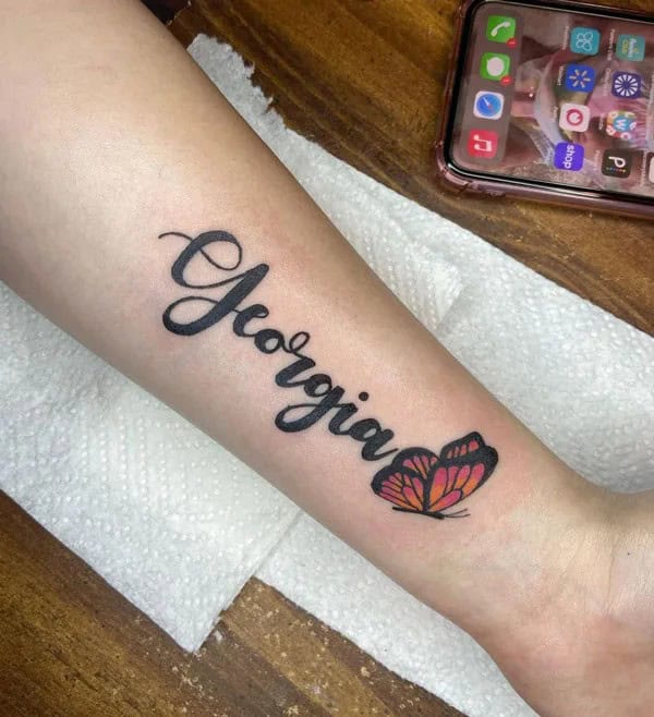 Forearm Name Tattoo