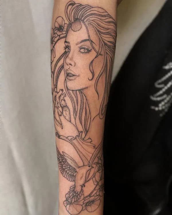 Aphrodite Forearm Tattoo