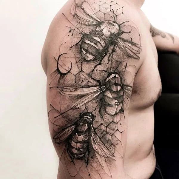 Bee Sleeve Tattoo