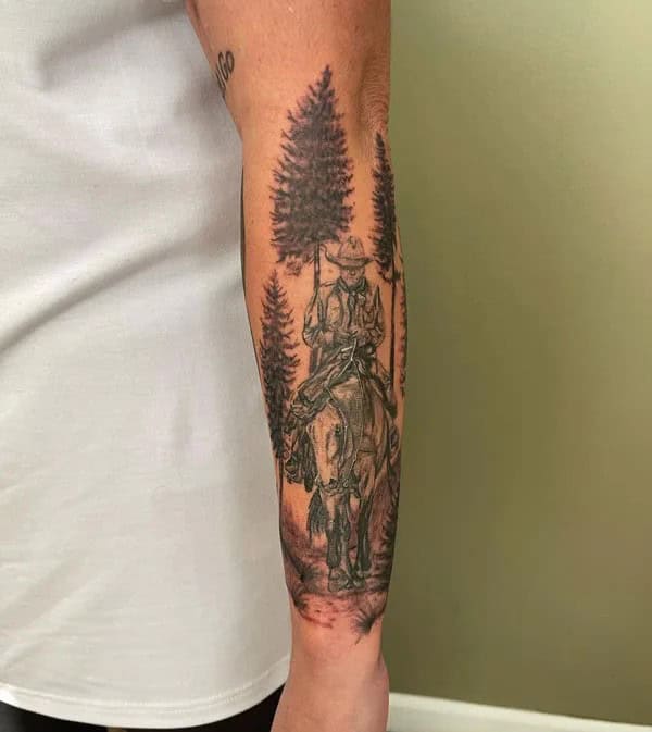 Cowboy Forearm Tattoo