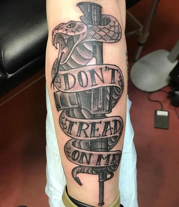 “Don’t Tread On Me” Back Tattoo