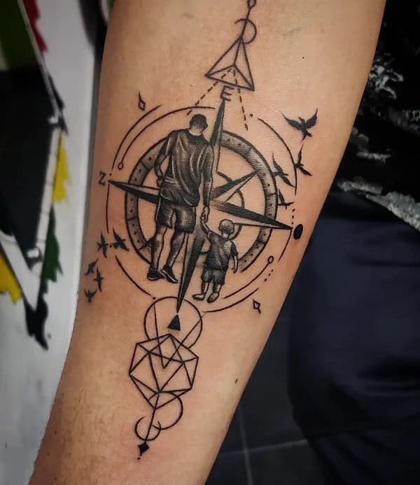 Geometric Father Son Tattoo