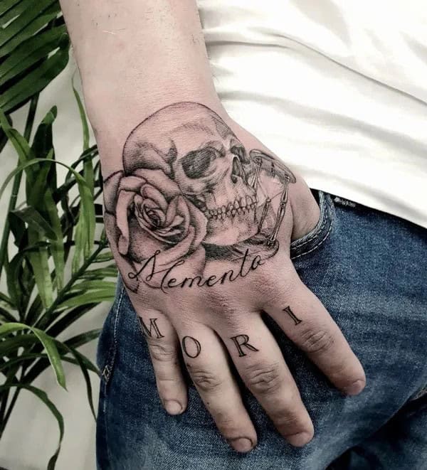 Memento Mori Hand Tattoo