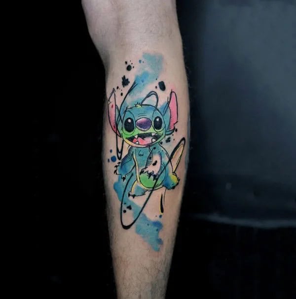 Stitch Watercolor Tattoo