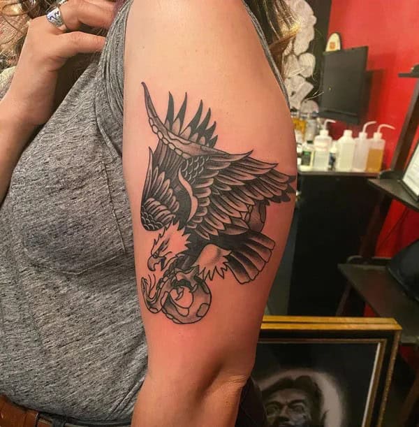 Mexican Eagle Chest Tattoo