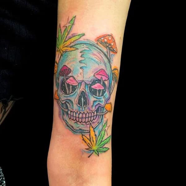 Weed Skull Tattoo