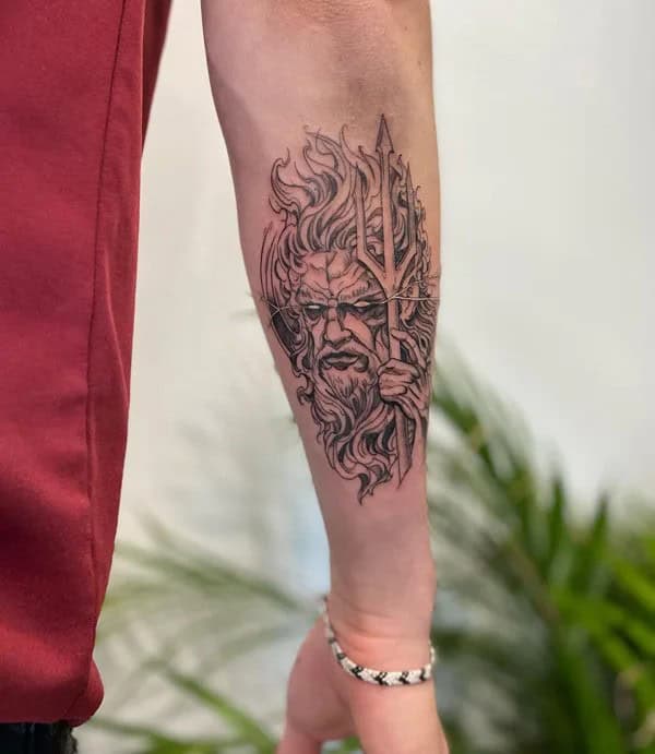 Poseidon Forearm Tattoo