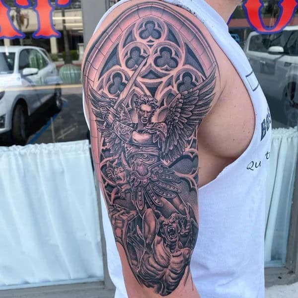 St Michael Arm Tattoo