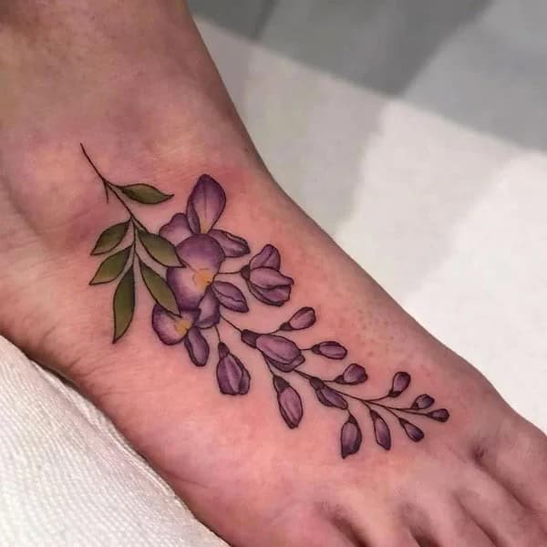 Wisteria Feet Tattoo