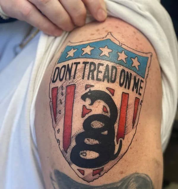 “Don’t Tread On Me” Back Tattoo