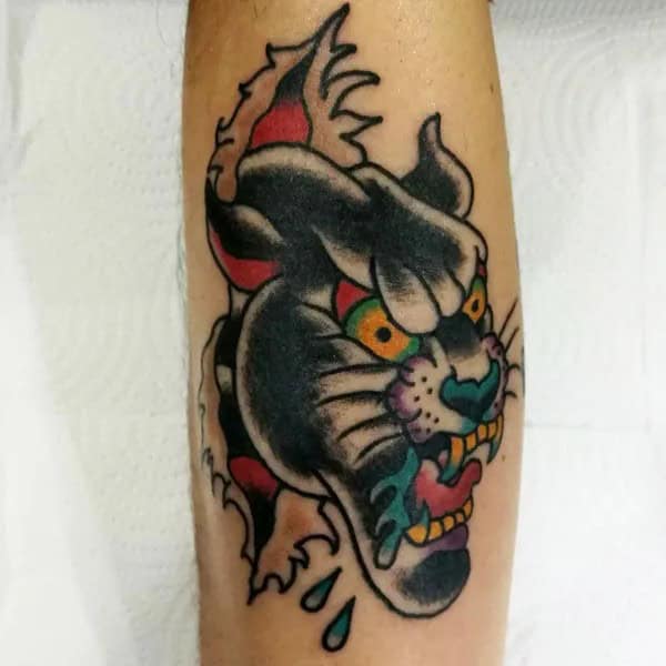 Black Panther Arm Tattoo