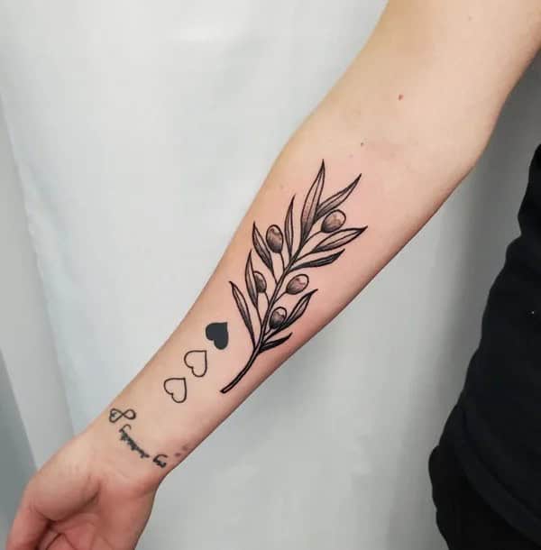 Vintage Olive Branch Tattoo