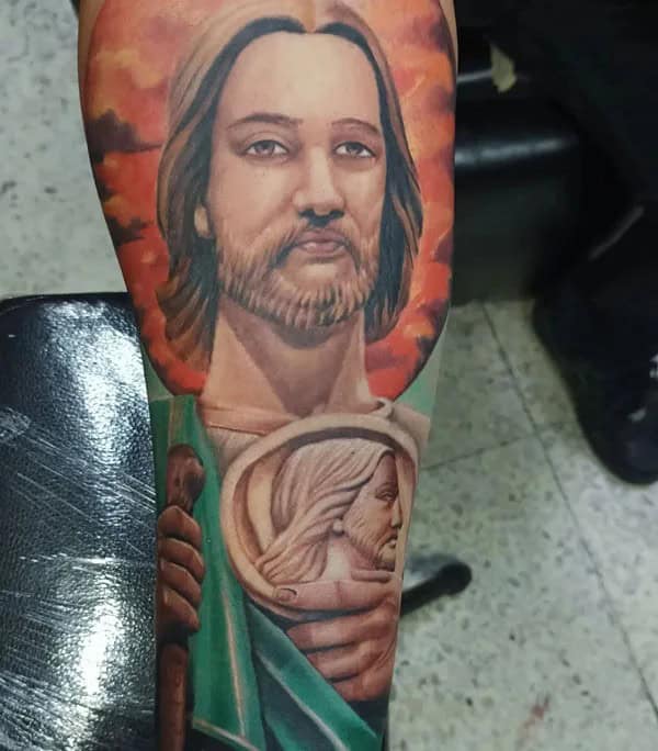 San Judas Flag Tattoo