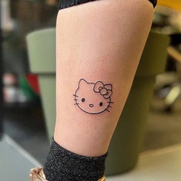 Ankle Hello Kitty Tattoo