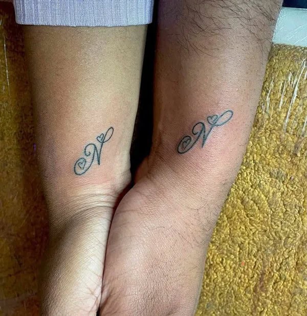 Couple Initials Tattoo