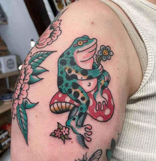 Traditional Frog Tattoo