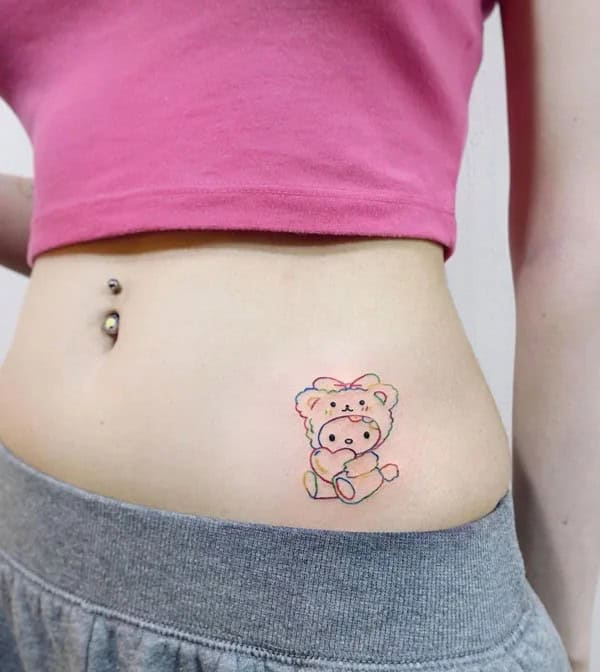 Ankle Hello Kitty Tattoo