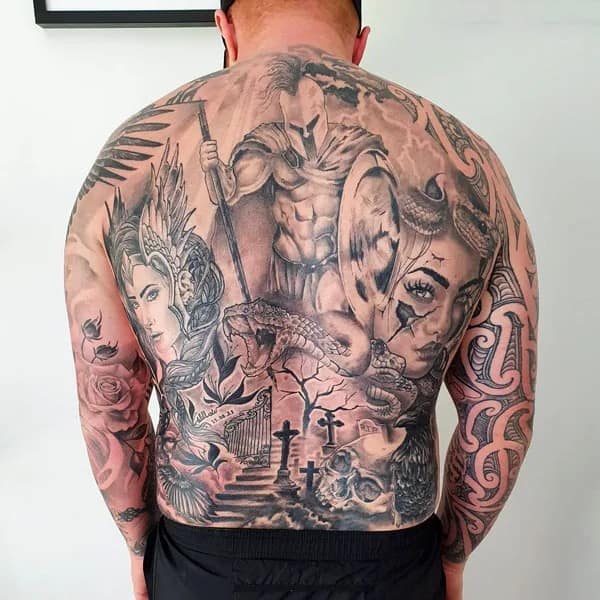 “Good vs. Evil” Back Tattoo