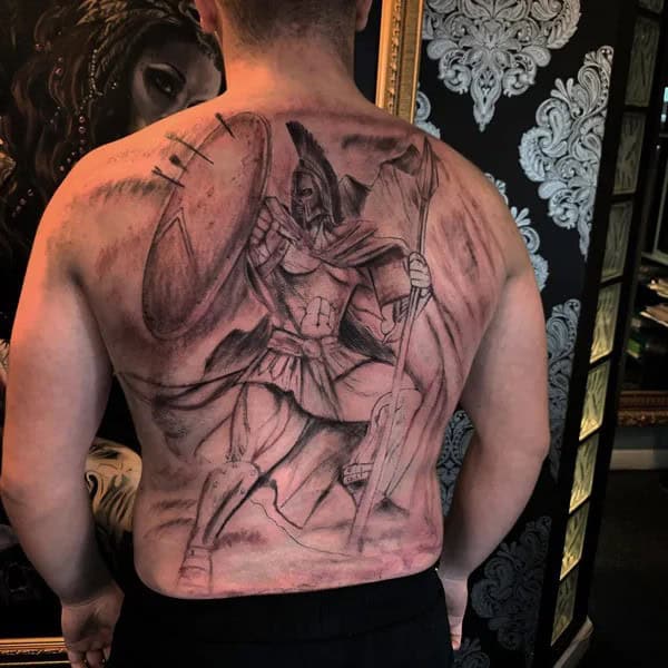 Spartan Back Tattoo