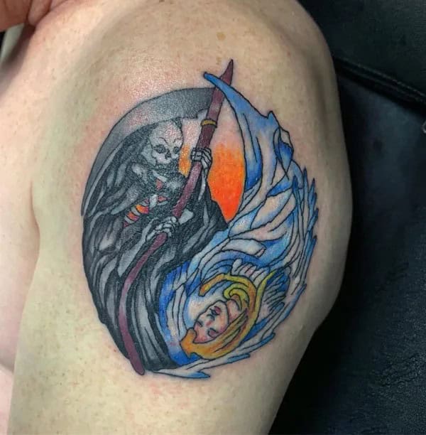 Life and Death Yin Yang Tattoo