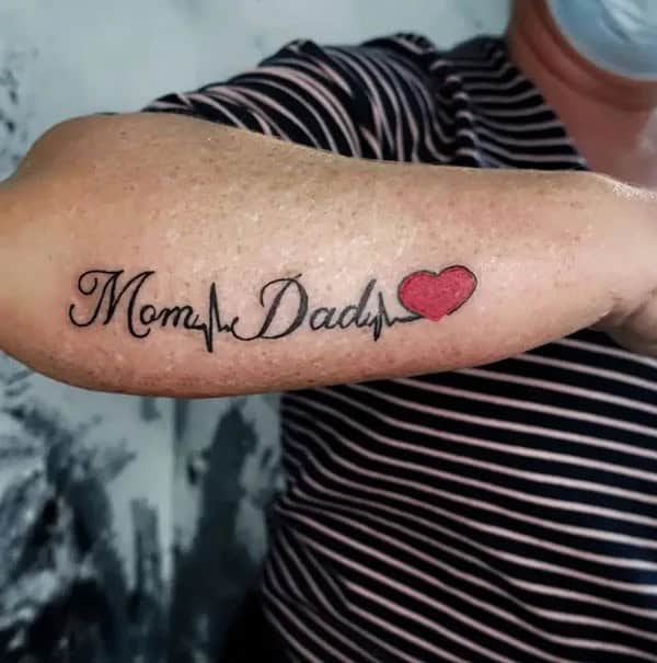 Mom and Dad Flower Tattoo