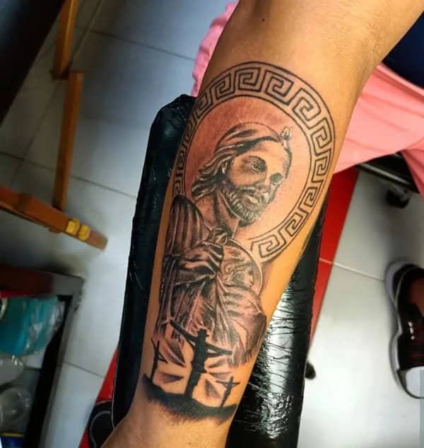 San Judas Flag Tattoo