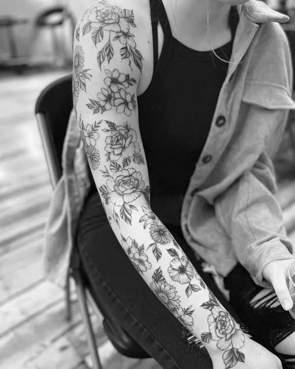 Floral Patchwork Tattoo