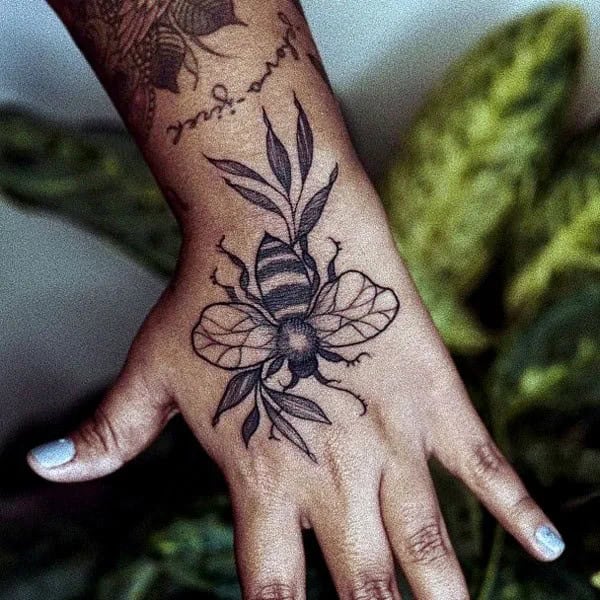 Bee Hand Tattoo