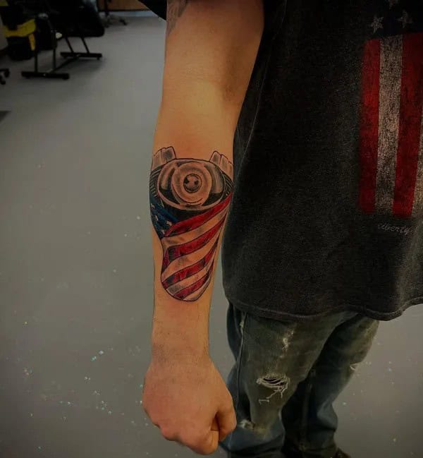 Small American Flag Tattoo