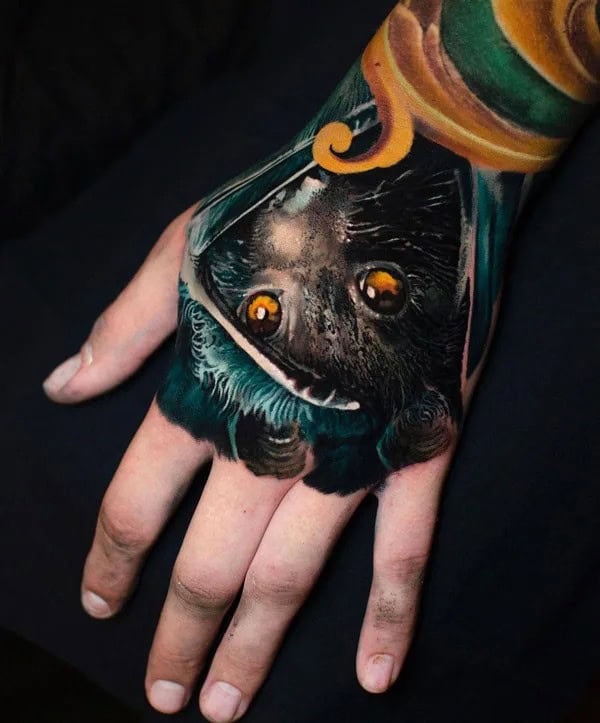 Bat Tattoo On Hand