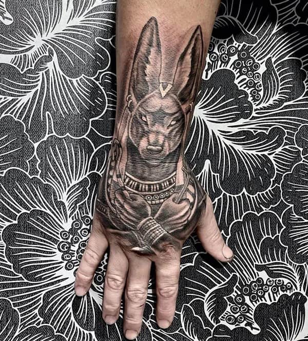 Anubis Hand Tattoo