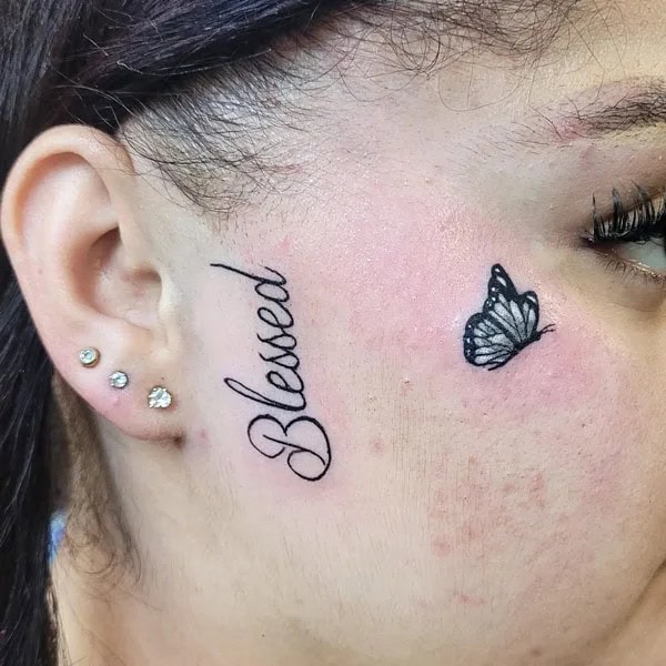 Blessed Face Tattoo