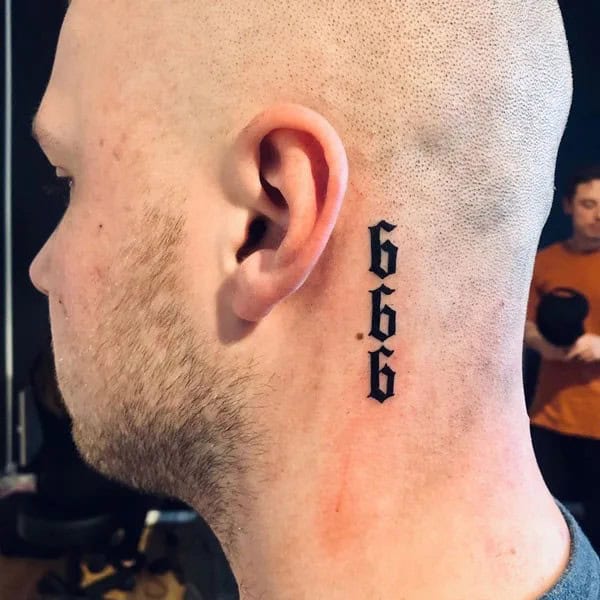 666 Neck Tattoo