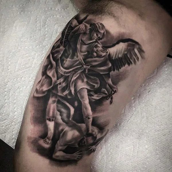 St Michael Bicep Tattoo