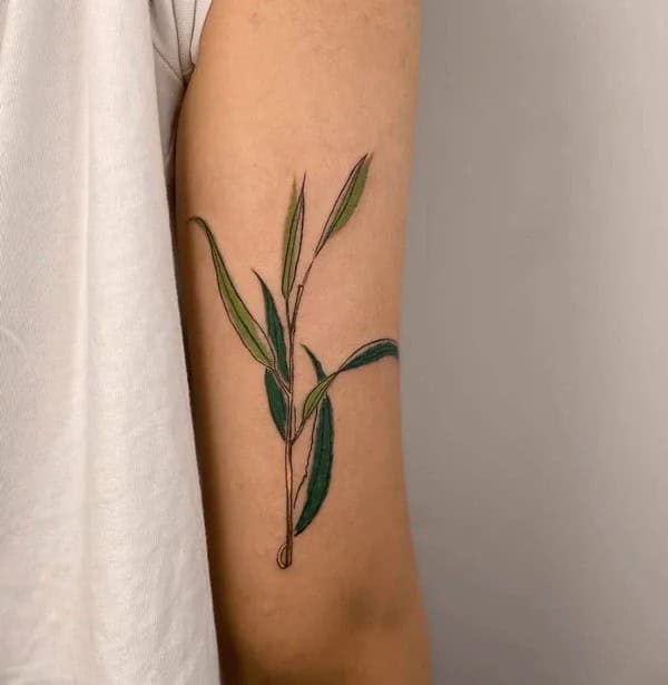 Willow Tree Leaf Tattoo