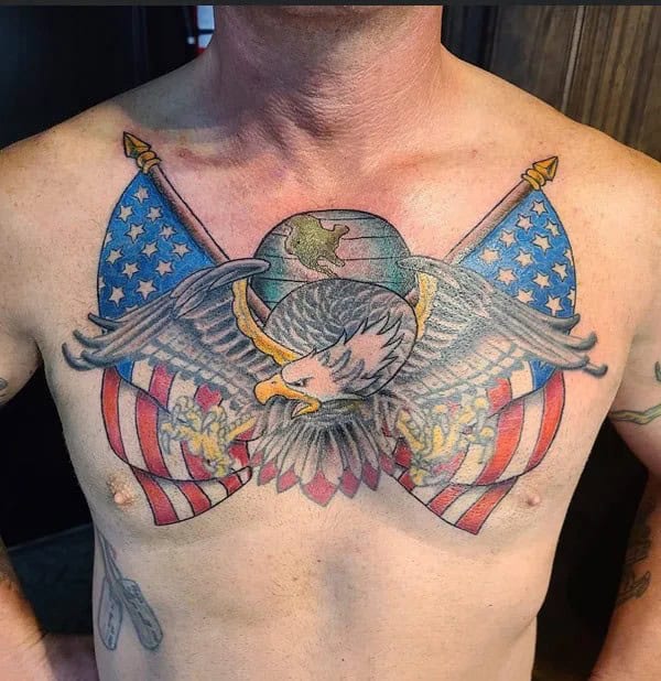 Patriotic Chest Tattoo